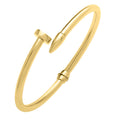 14K Yellow Gold Bypass Nail Head Cuff Bangle