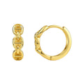 14K Yellow Gold Oval Mariner Huggie Earrings