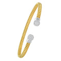 14K Yellow Gold Diamond Round-End Tubogas Cuff – 3.90mm