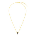 14K Yellow Gold Round Onyx Necklace – 17 Inch