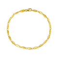 14K Yellow Gold Flat Pebble Link Bracelet – 2.50mm