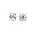 14K White Gold 6mm Faceted CZ Stud Earrings