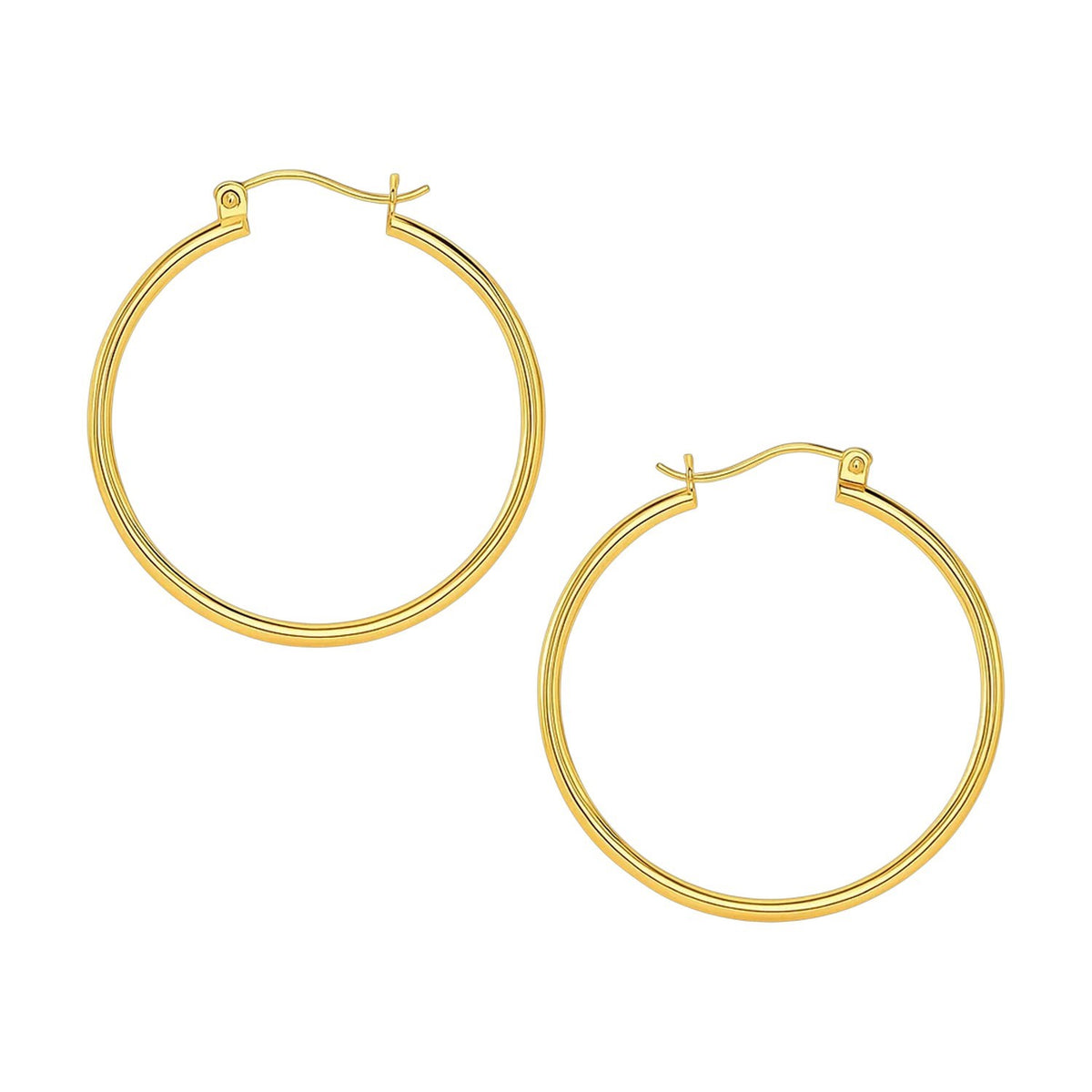 Classic 14K Yellow Gold Hoop Earrings – 1.5x40mm