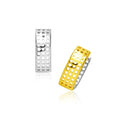 14K Two-Tone Gold Hinged Mesh Huggie Earrings