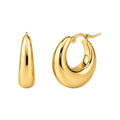 14K Yellow Gold Medium Tapered Hoop Earrings
