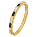 14K Yellow Gold Art Deco Hexagon Diamond Bangle
