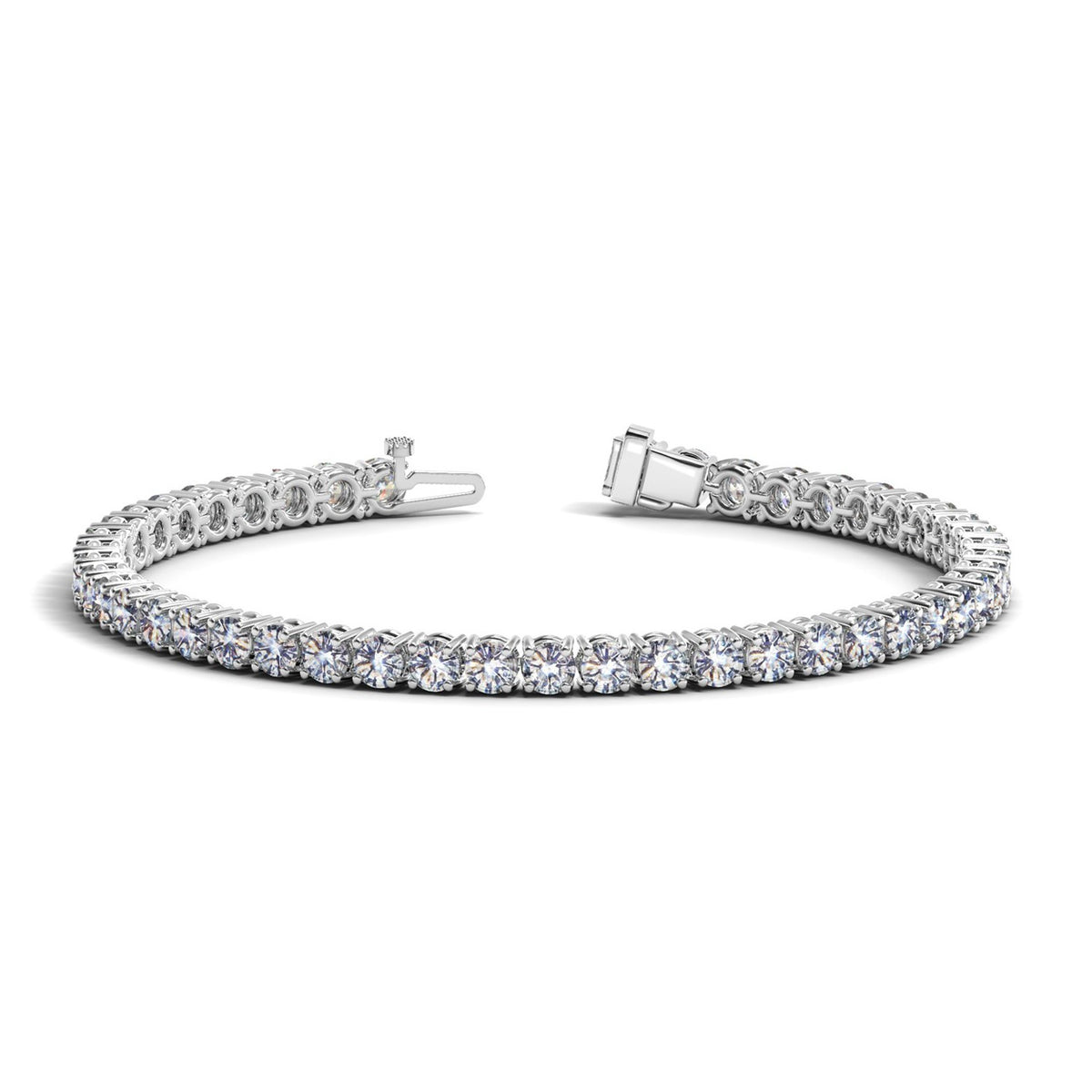 8 CTW Lab Grown Round Diamond Tennis Bracelet in 14K White Gold