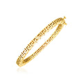 14K Yellow Gold High-Polish Greek Key Bangle – 4.80mm