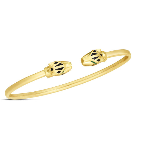 14K Yellow Gold Panther Bangle – 3.00mm