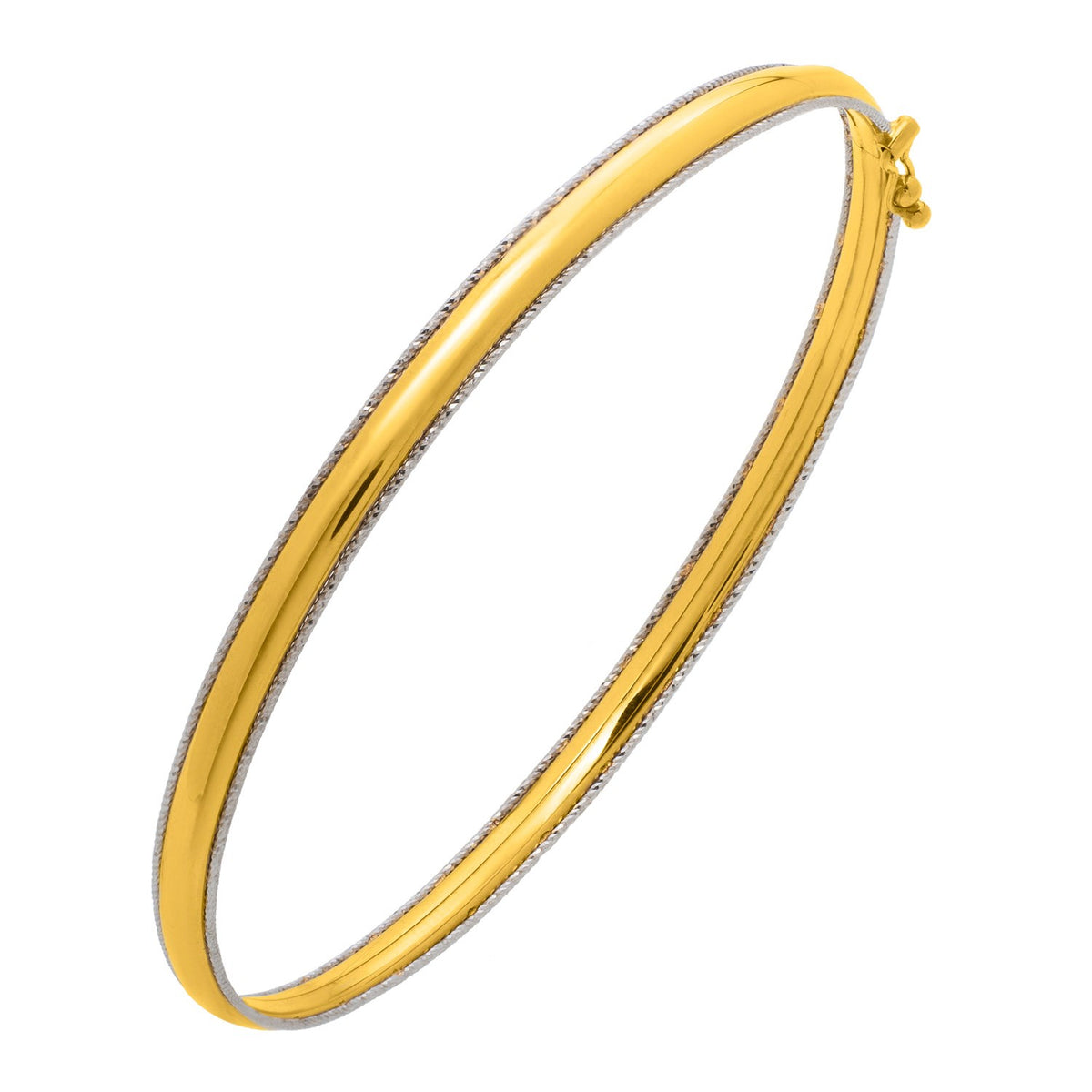 14K Two-Tone Gold Minimalist Bangle – 4.10mm