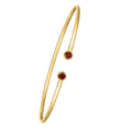 14K Yellow Gold Garnet Open Cuff Bangle – 2.00mm