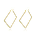 Flash Gold Brass Earring with Synthetic in White