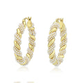 Flash Gold Brass Earring with Synthetic in White