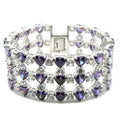 Rhodium Brass Bracelet with AAA Grade CZ in Amethyst