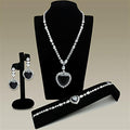 Rhodium Brass Jewelry Sets with AAA Grade CZ in Amethyst