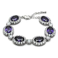 Rhodium Brass Bracelet with AAA Grade CZ in Amethyst