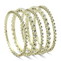 Gold Brass Bangle with Top Grade Crystal in Clear
