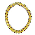 Gold Brass Necklace with Synthetic in Multi Color