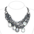 TIN Cobalt Black Brass Necklace with AAA Grade CZ in Clear