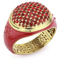 Gold Brass Bangle with Top Grade Crystal in Multi Color