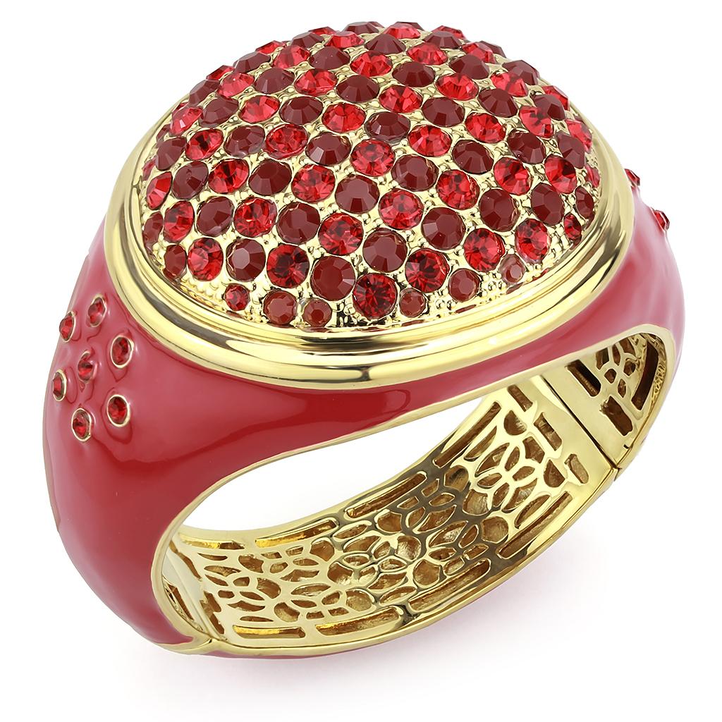 Gold Brass Bangle with Top Grade Crystal in Multi Color