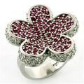 Rhodium 925 Sterling Silver Ring with AAA Grade CZ in Siam
