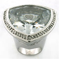 Rhodium Brass Ring with AAA Grade CZ in Clear