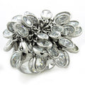Rhodium 925 Sterling Silver Ring with AAA Grade CZ in Clear