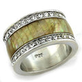 Rhodium 925 Sterling Silver Ring with Precious Stone Conch in Multi Color