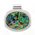 Rhodium Plated 925 Sterling Silver Pendant with Natural Conch in Rainbow color