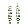 Rhodium 925 Sterling Silver Earrings with AAA Grade CZ in Peridot