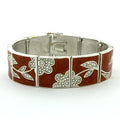 Rhodium 925 Sterling Silver Bracelet with Top Grade Crystal in Clear