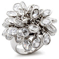 Rhodium 925 Sterling Silver Ring with AAA Grade CZ in Clear