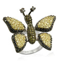 Rhodium+Gold+ Ruthenium 925 Sterling Silver Ring with AAA Grade CZ in Multi Color