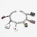Silver 925 Sterling Silver Bracelet with Epoxy in Multi Color
