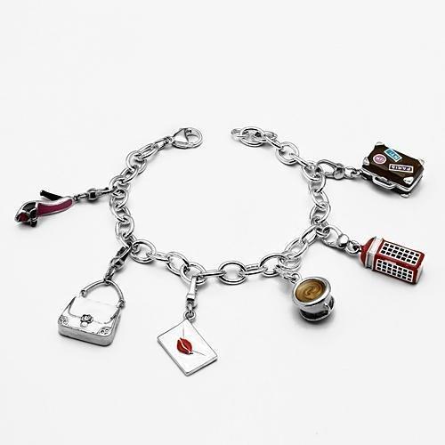 Silver 925 Sterling Silver Bracelet with Epoxy in Multi Color