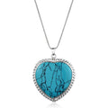 Silver 925 Sterling Silver Necklace with Synthetic Turquoise in Sea Blue