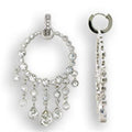 Rhodium 925 Sterling Silver Earrings with Top Grade Crystal in Clear