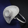 Rhodium 925 Sterling Silver Ring with AAA Grade CZ in Clear