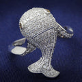 Rhodium 925 Sterling Silver Ring with AAA Grade CZ in Brown