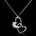 Rhodium 925 Sterling Silver Chain Pendant with AAA Grade CZ  in Clear