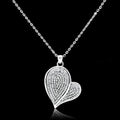 Rhodium 925 Sterling Silver Chain Pendant with AAA Grade CZ in Clear