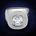 Rhodium 925 Sterling Silver Ring with AAA Grade CZ in Clear