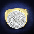 Gold+Rhodium 925 Sterling Silver Ring with AAA Grade CZ in Clear