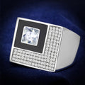 Rhodium 925 Sterling Silver Ring with AAA Grade CZ in Clear