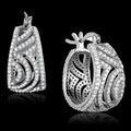 Rhodium 925 Sterling Silver Earrings with AAA Grade CZ in Clear