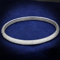 Rhodium 925 Sterling Silver Bangle with AAA Grade CZ in Clear