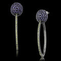 Ruthenium 925 Sterling Silver Earrings with AAA Grade CZ in Multi Color