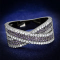 Ruthenium 925 Sterling Silver Ring with AAA Grade CZ in Amethyst
